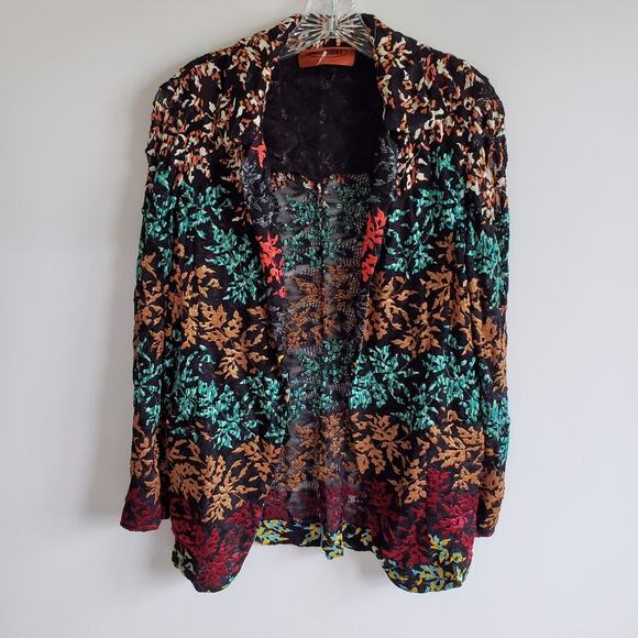 NEW $3150 Missoni Orange Label Metallic Embroidered Leaf Print Crochet Jacket - Picture 5 of 10